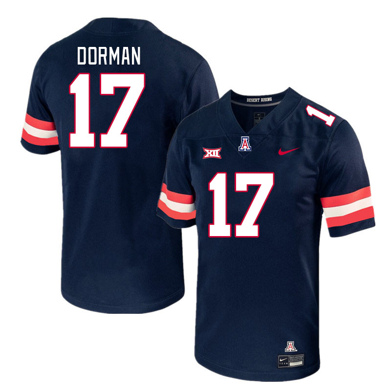 Men #17 Brayden Dorman Arizona Wildcats Big 12 Conference College Football Jerseys Stitched-Navy